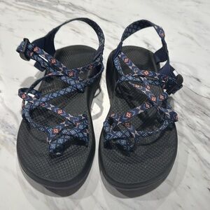 Chaco ZX2 Sandals Women’s‎ Blue Southwest Aztec Toe Loop Strappy Beach Size 11